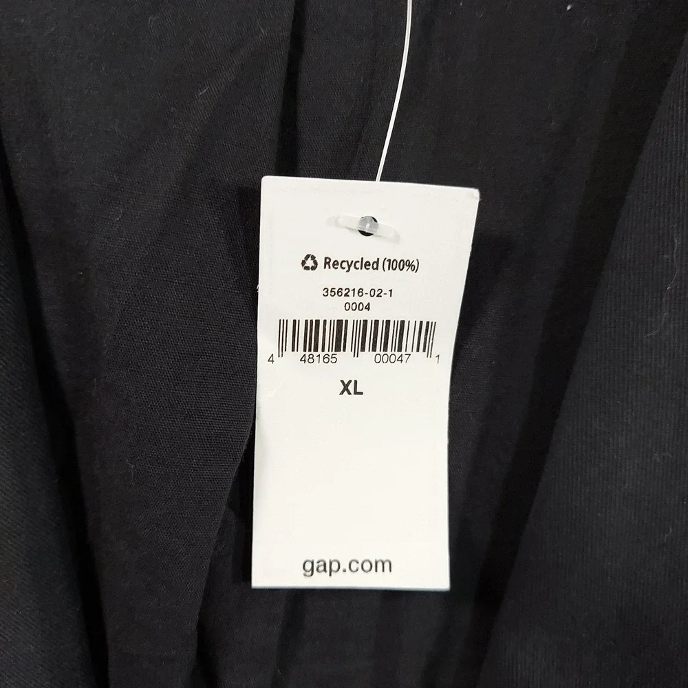 Gap Blazer Mens XL‎ Black Cotton Blend Single Breasted Trench Coat Casual
